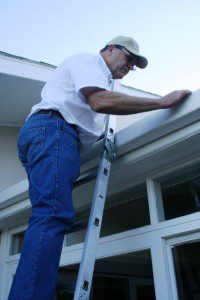 Inspector on ladder